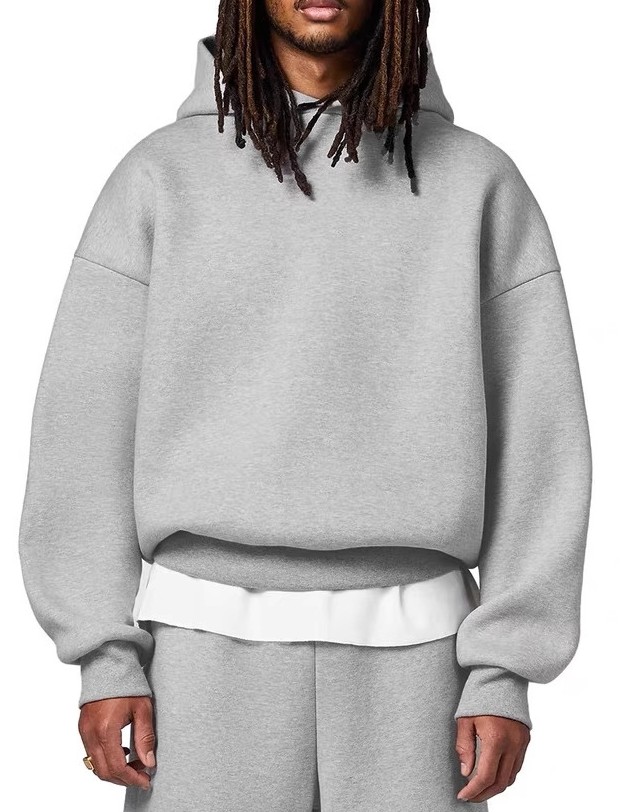 Sudadera boxy corte limpio gris · SC_038
